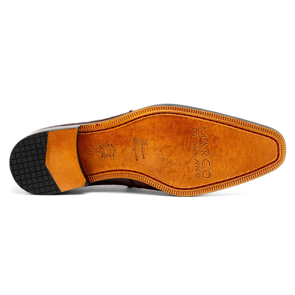 Marco Di Milano Fitipaldi Wine Alligator Derby Shoe