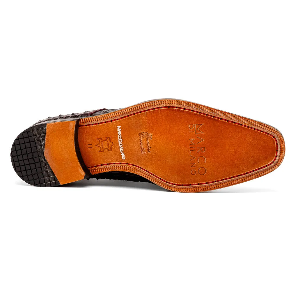 Marco Di Milano Nilo Wine Nile Crocodile Derby Shoe