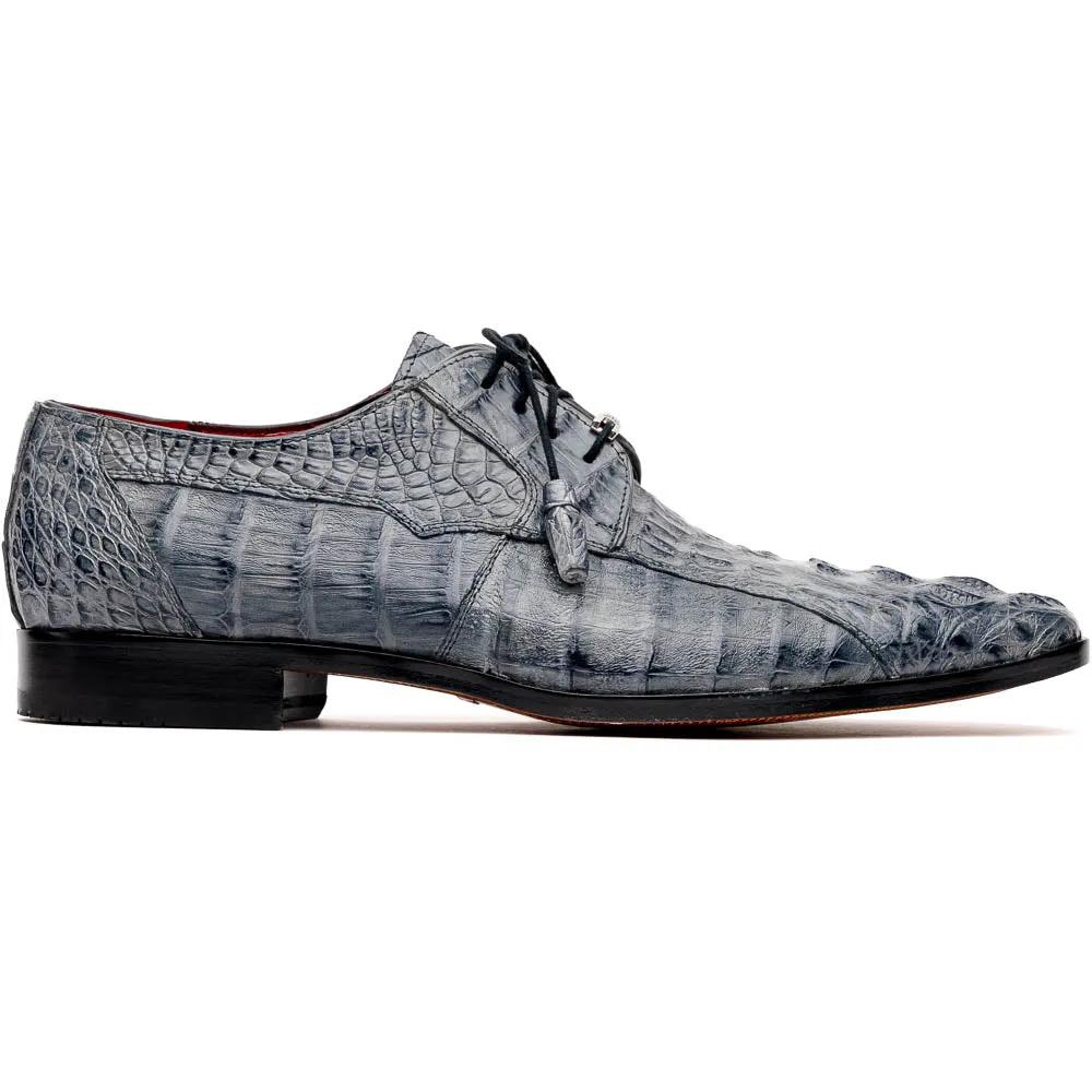 Marco Di Milano Tulum Gray Exotic Crocodile Derby Oxfords
