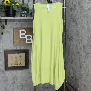 Marla Wynne Womens Matte Jersey Sleeveless Dress with Pockets Pear Green PXS