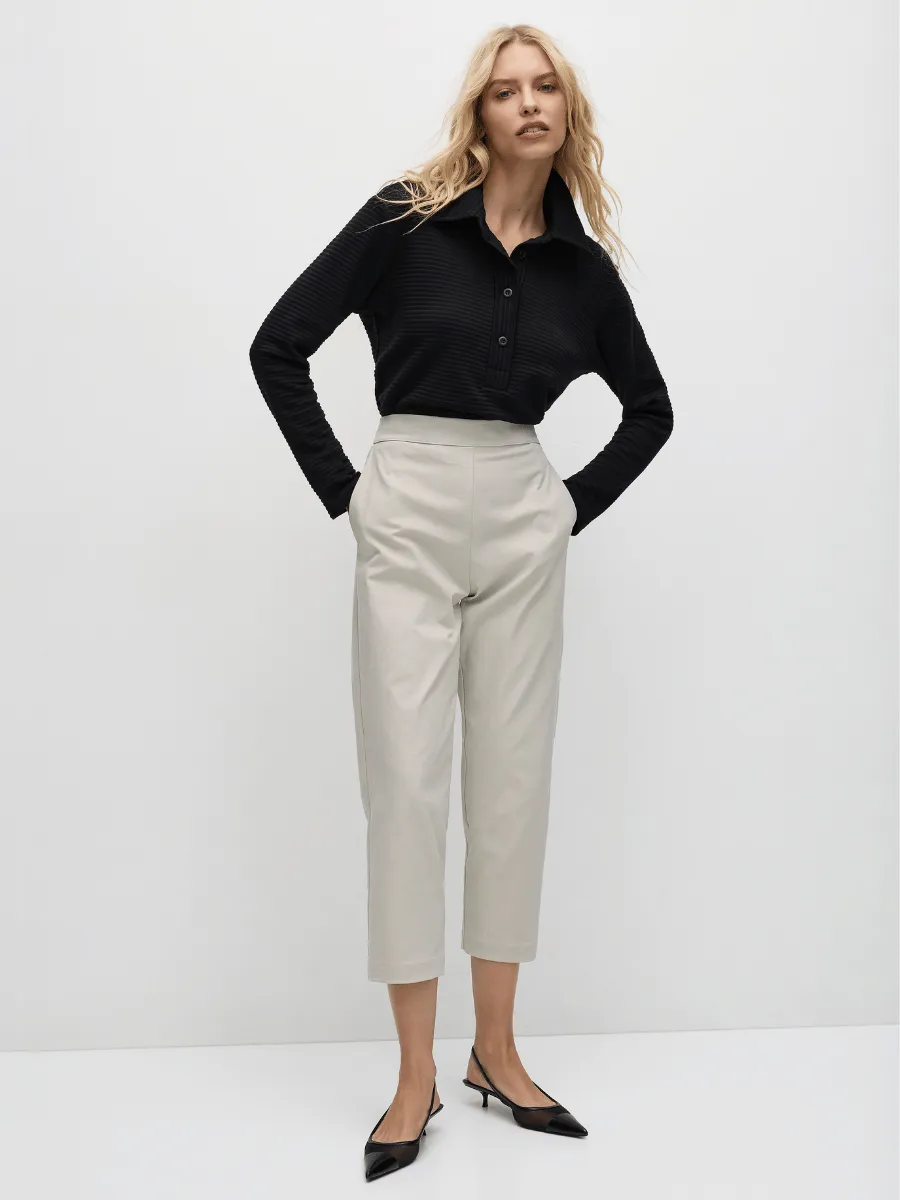 Mela Purdie Tapered Flat Pant - Stone Twill 1831