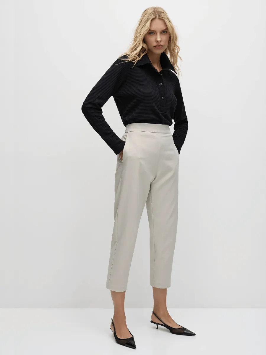 Mela Purdie Tapered Flat Pant - Stone Twill 1831