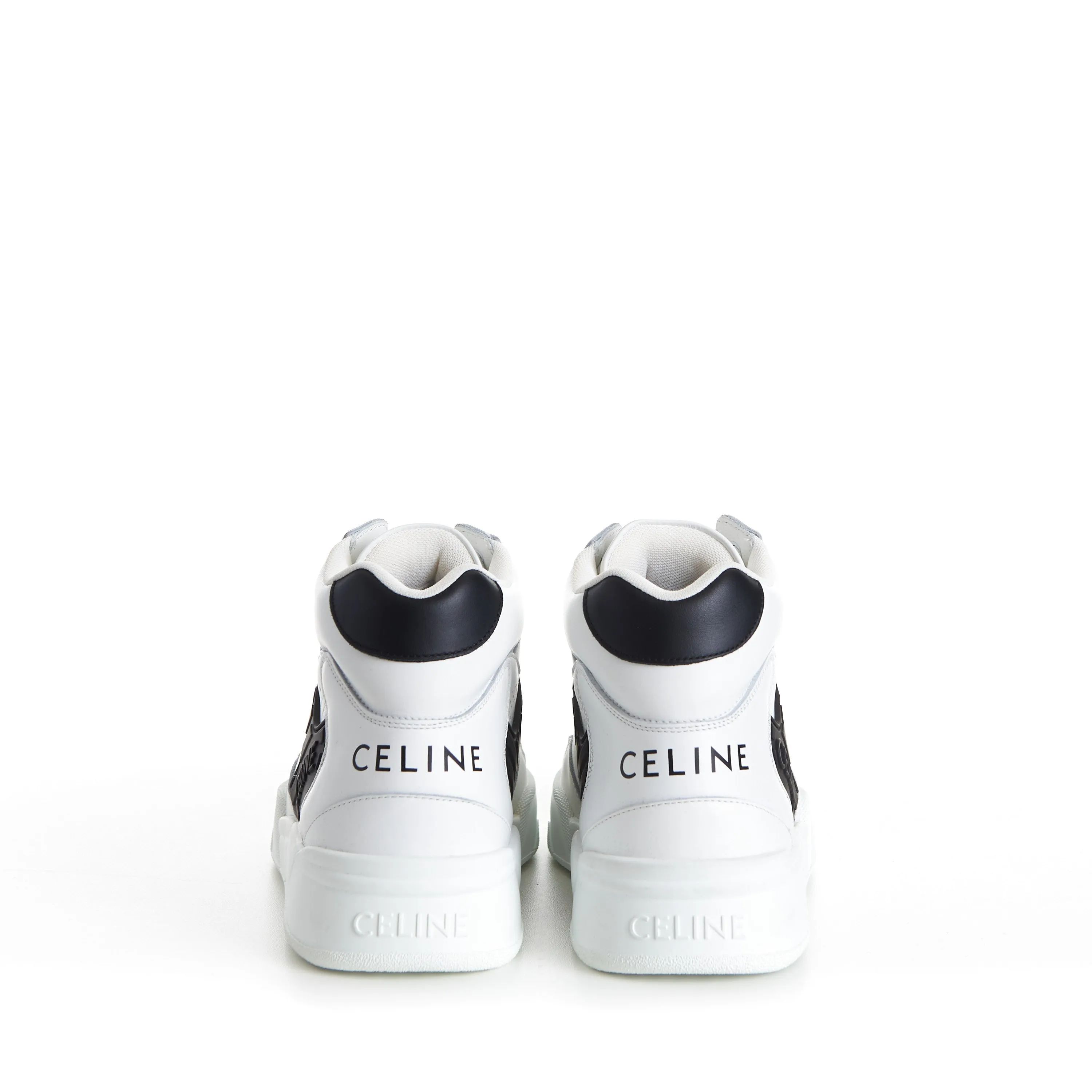 Men's CT-06 High Top Sneaker - White/Black Calfskin Leather