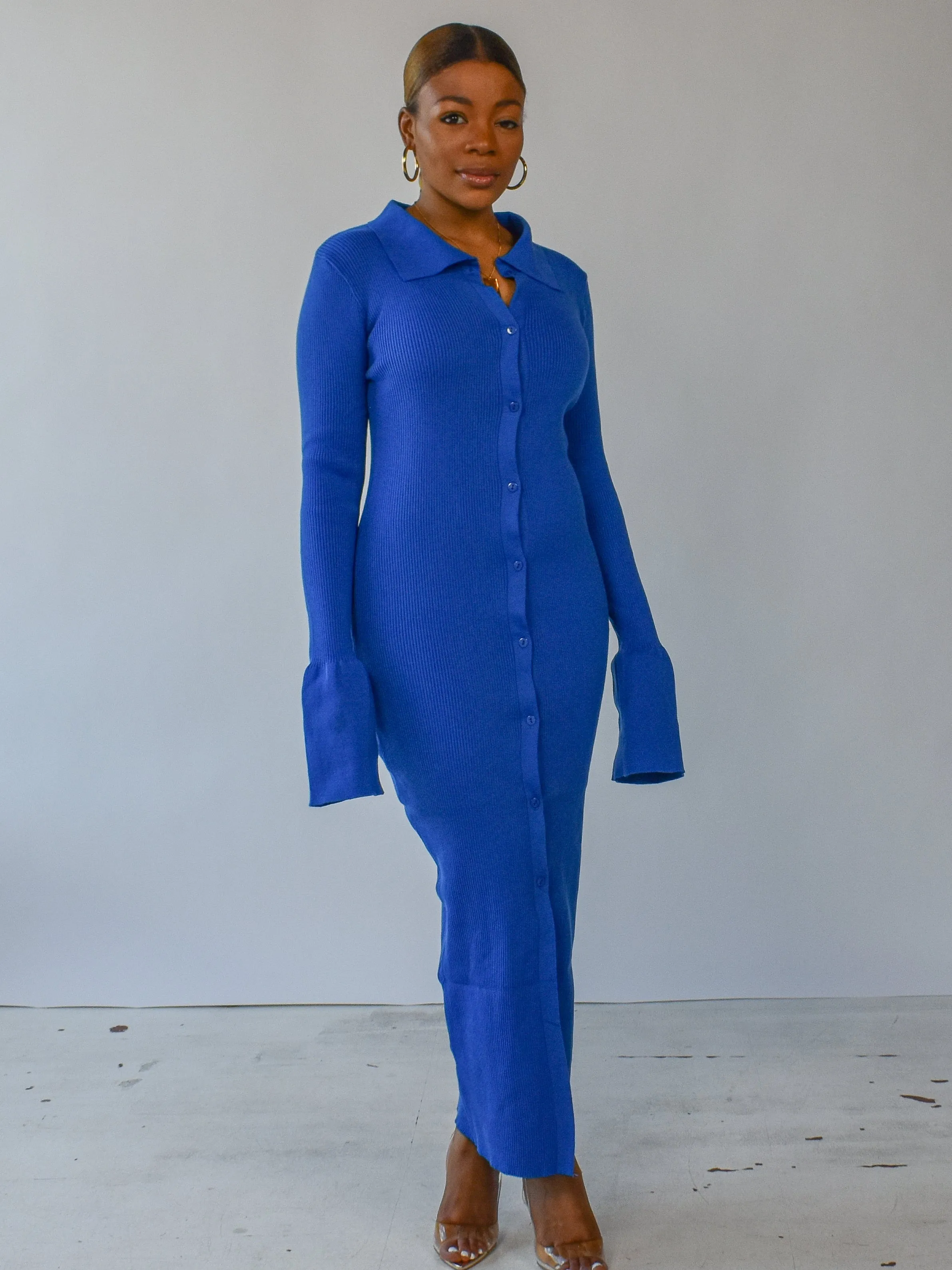 Misha Midi Dress (Blue)