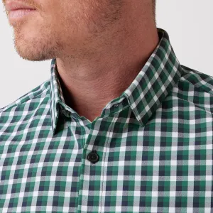 Mizzen   Main Leeward Hunter Green Dylan Plaid Dress Shirt