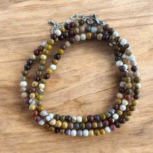 Mookaite Jasper 4 mm 24 inches Beaded Necklace