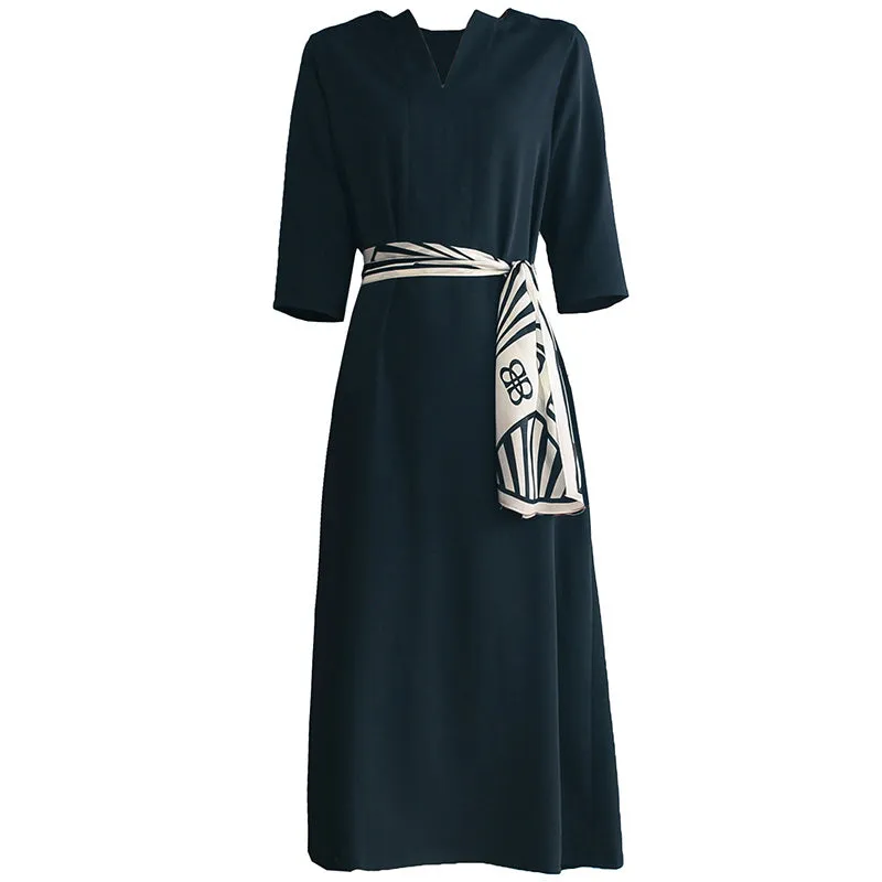 Mother Dress Summer French Black Temperament Long Skirt Retro