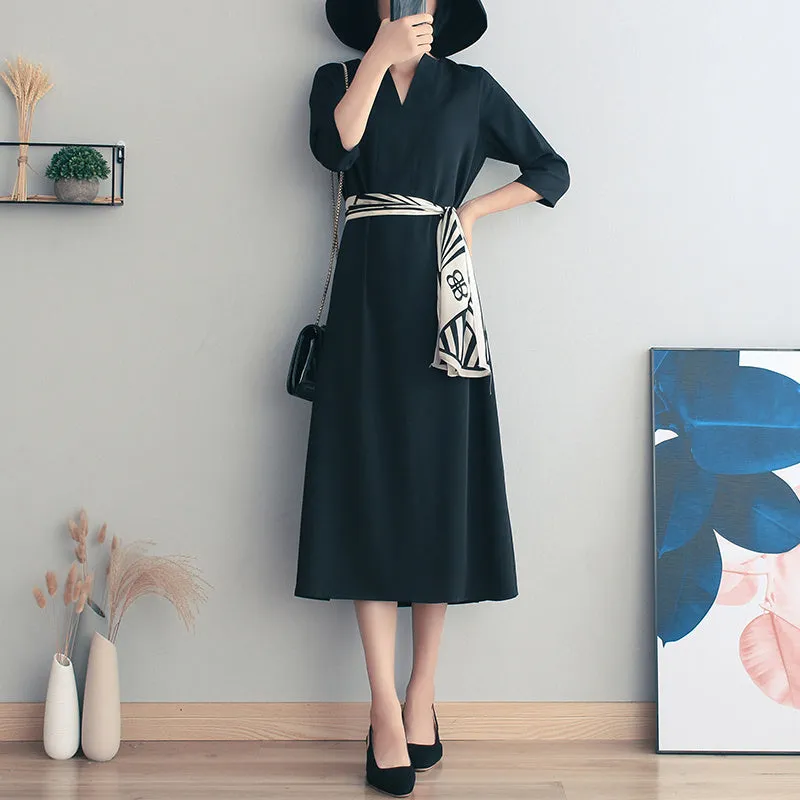 Mother Dress Summer French Black Temperament Long Skirt Retro