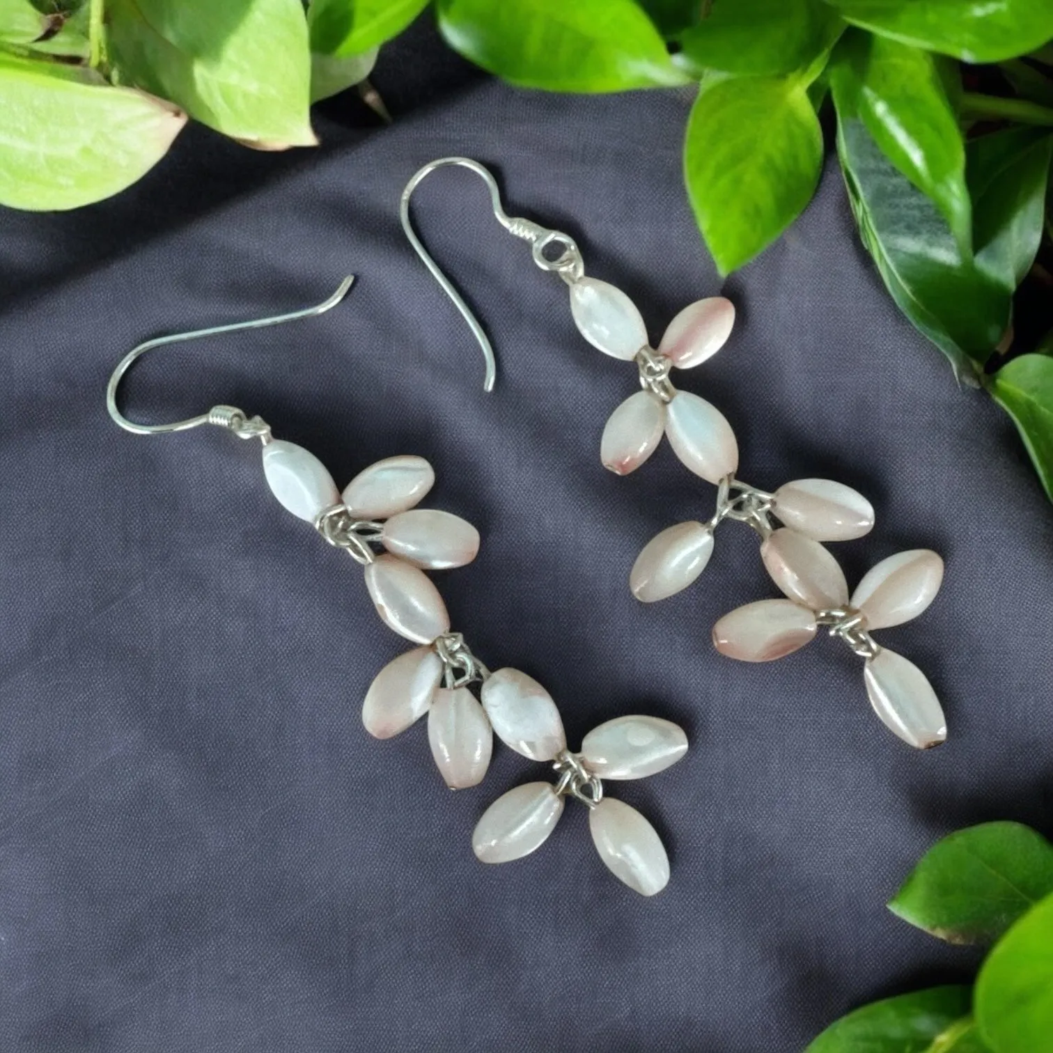Mother of Pearl Solid 925 Sterling Silver Earrings