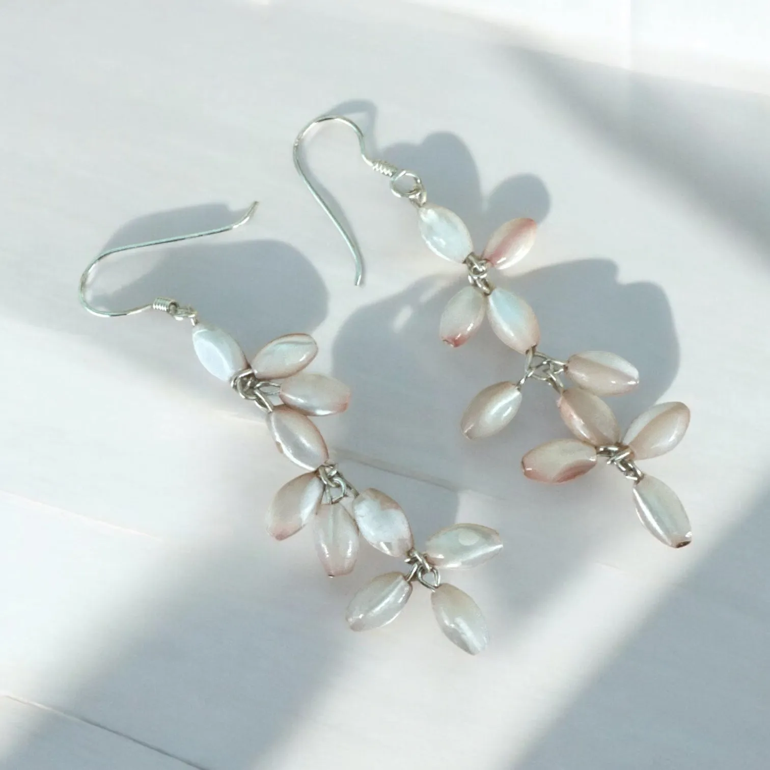 Mother of Pearl Solid 925 Sterling Silver Earrings