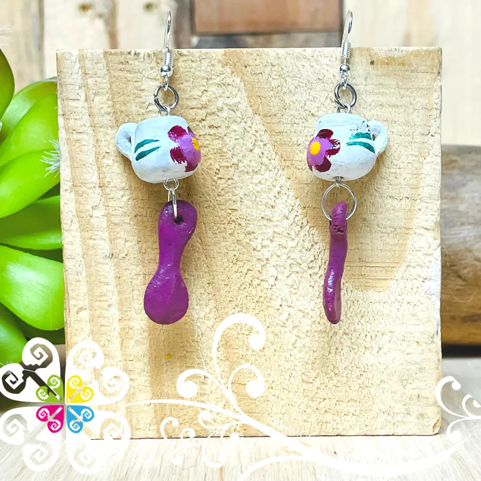 Mug with Spoon - Cocinita Clay Earrings