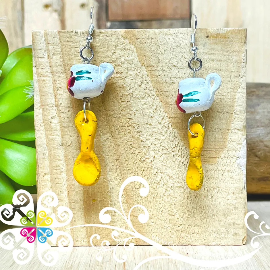 Mug with Spoon - Cocinita Clay Earrings