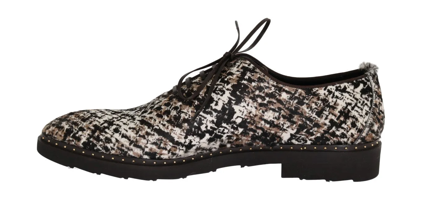 Multicolored Pony Hair Derby Shoes