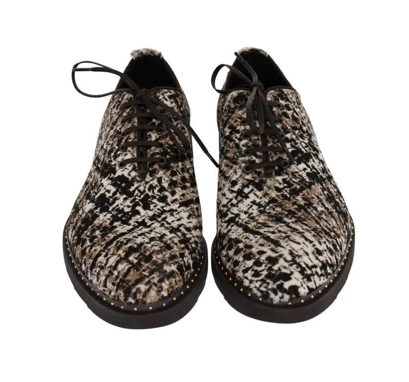 Multicolored Pony Hair Derby Shoes