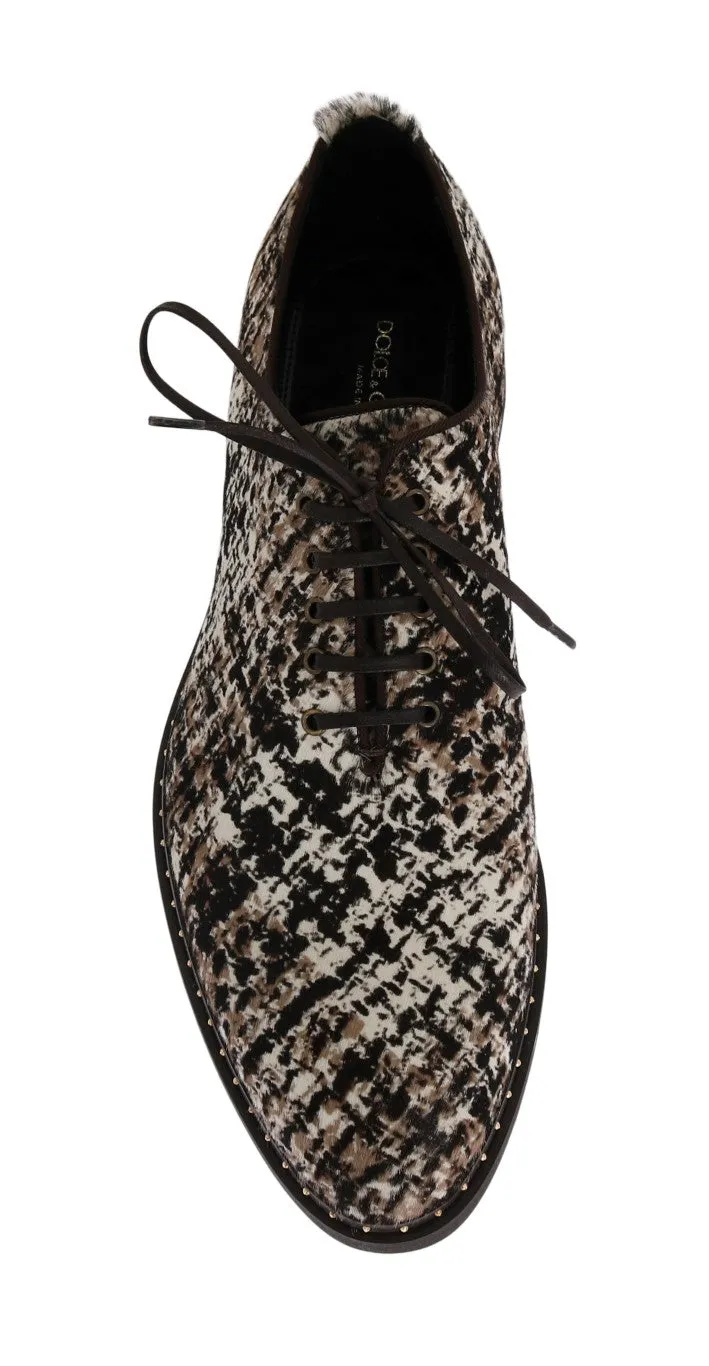 Multicolored Pony Hair Derby Shoes