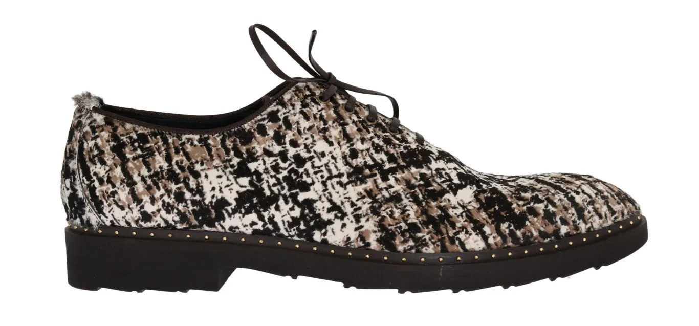 Multicolored Pony Hair Derby Shoes