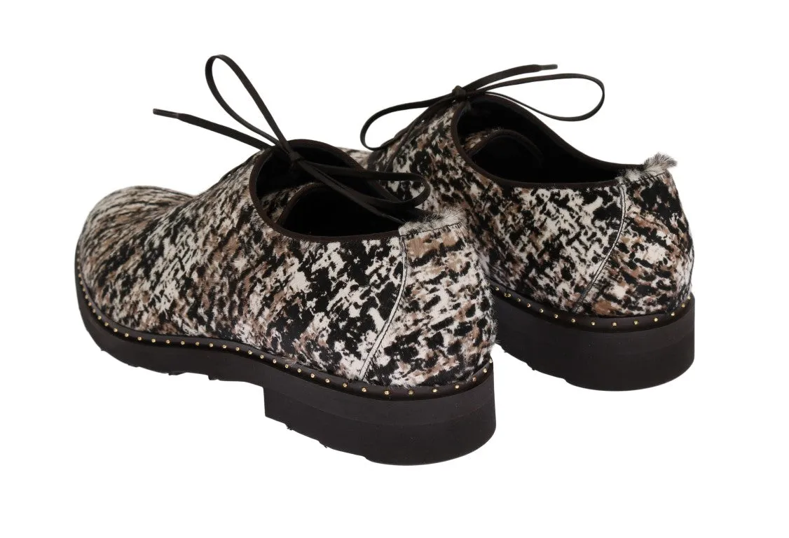Multicolored Pony Hair Derby Shoes