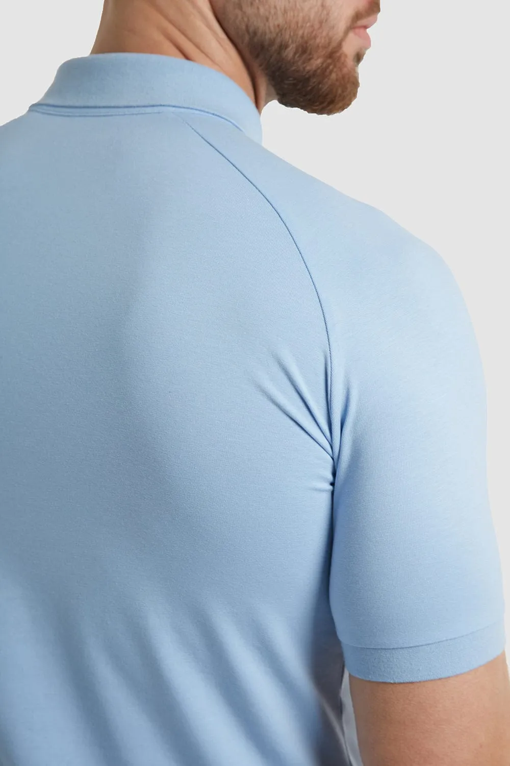 Muscle Fit Polo Shirt in Soft Blue