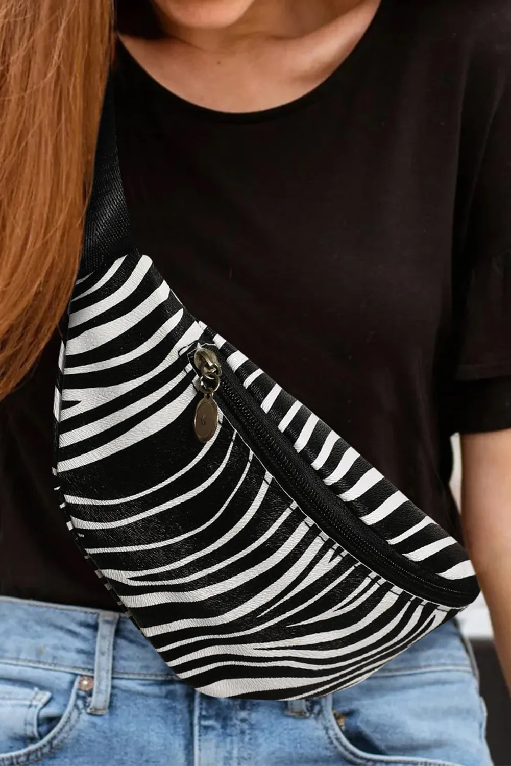 Mustard Animal Spots Printed Zipped Belt Bag