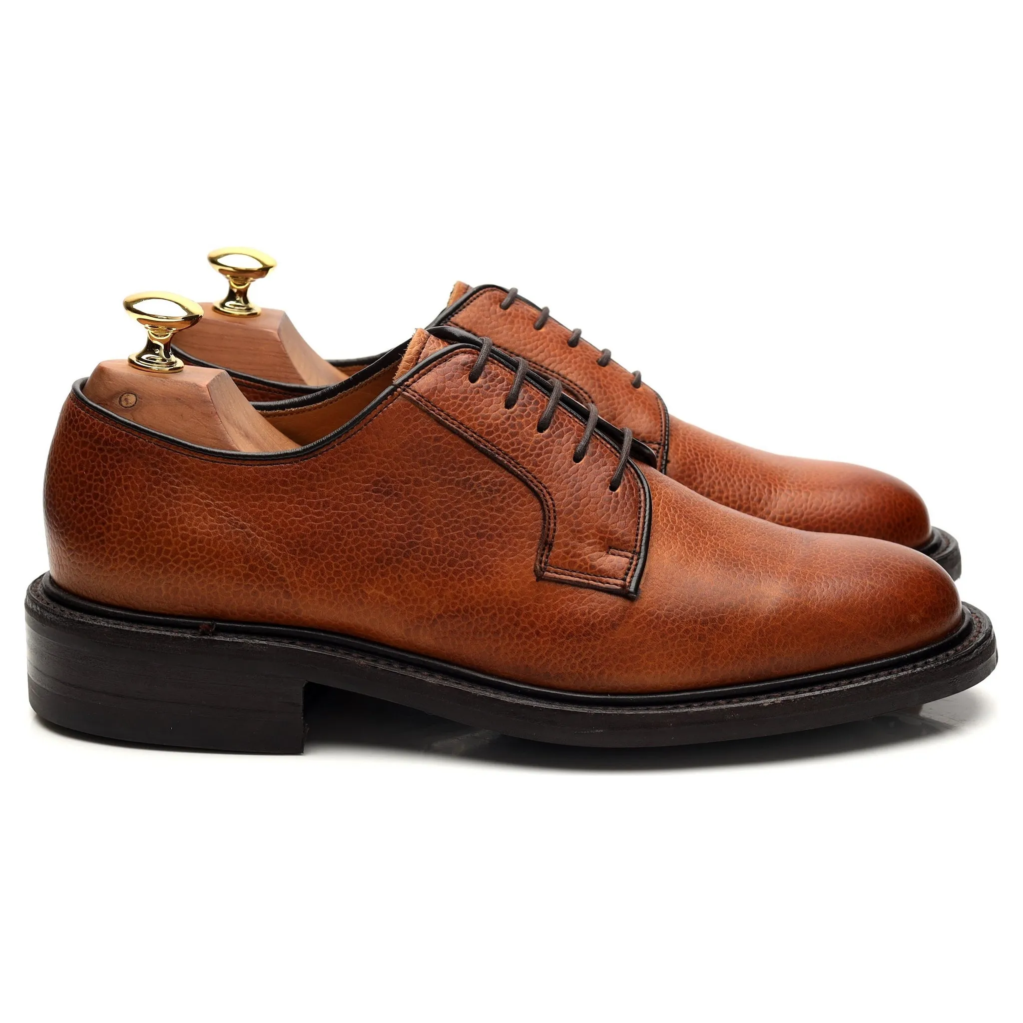 'Nairn' Tan Brown Grain Leather Derby UK 6 F