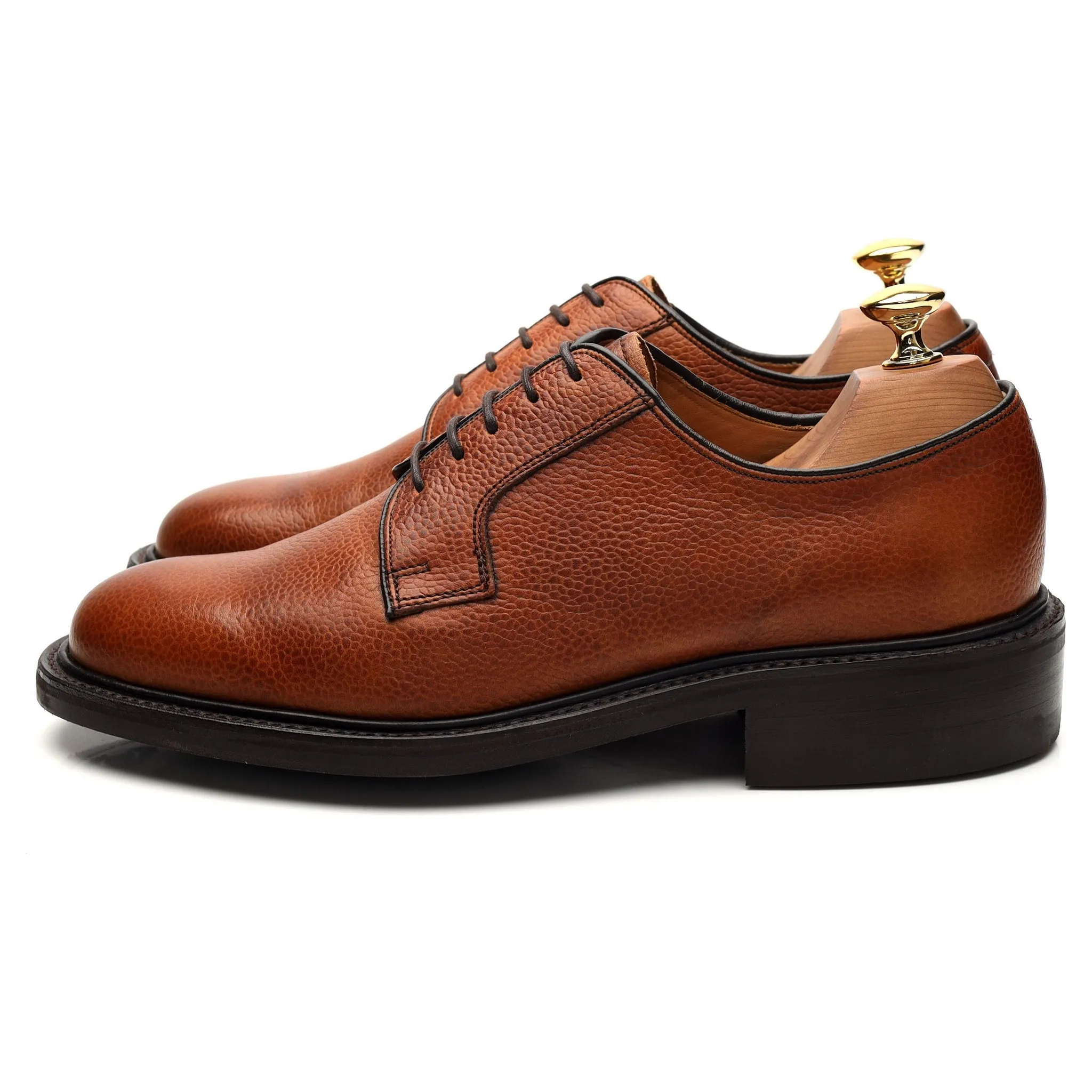 'Nairn' Tan Brown Grain Leather Derby UK 6 F