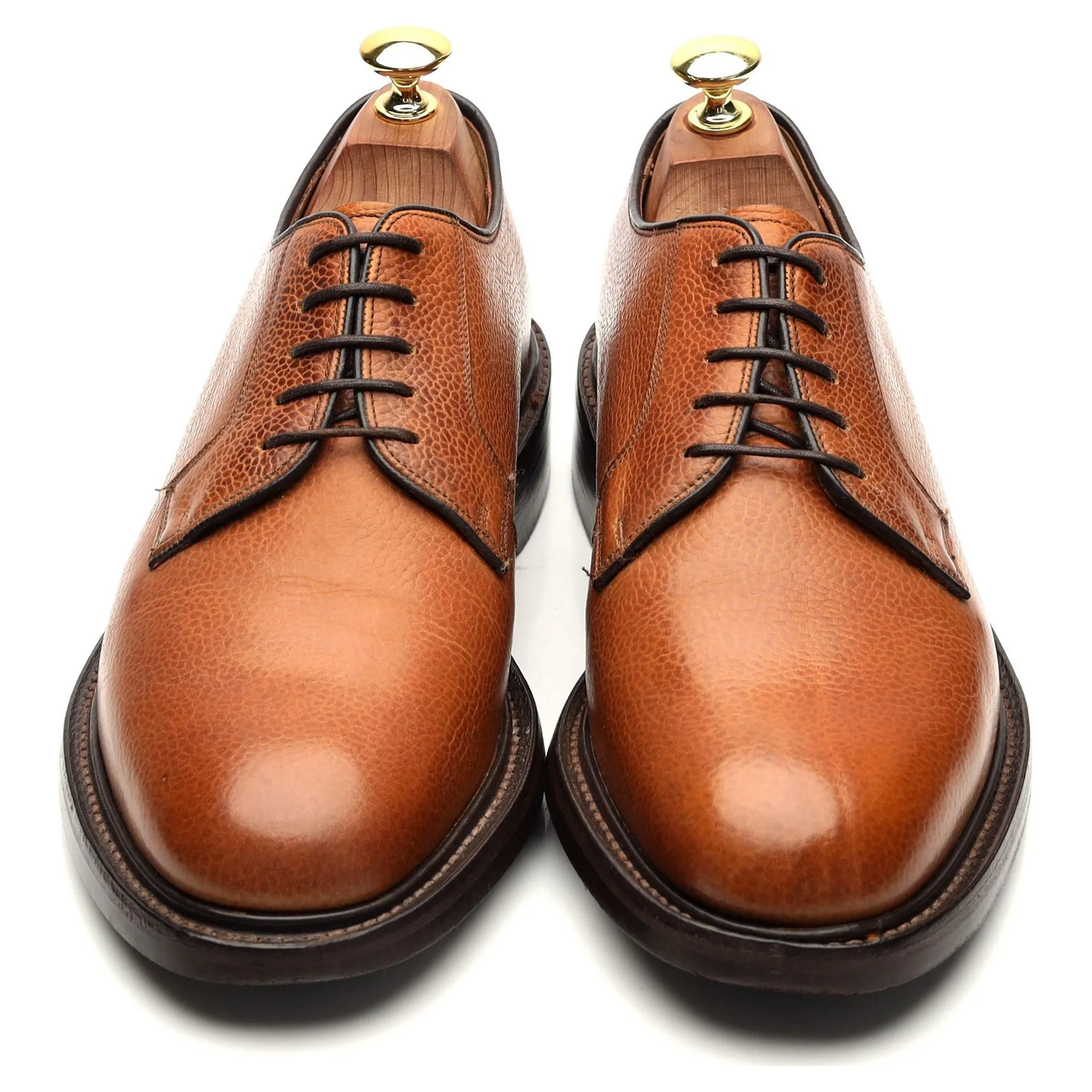 'Nairn' Tan Brown Grain Leather Derby UK 7.5 F