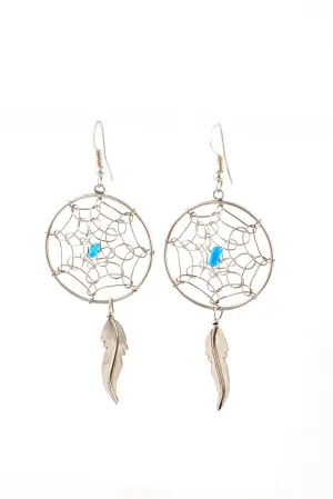 Navajo Handmade Dream Catcher Earrings