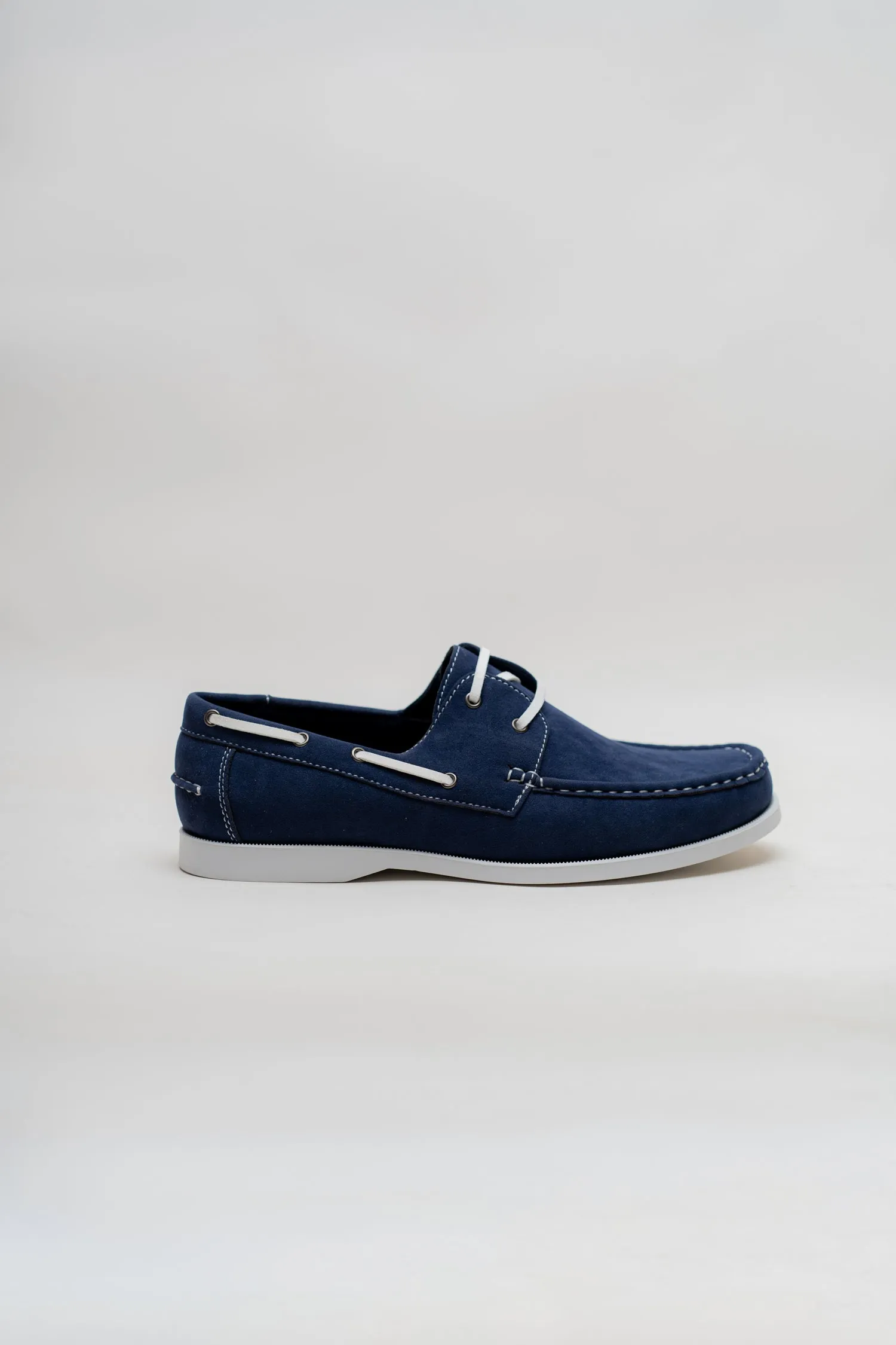 NAVY SUEDE LACED LOAFERS