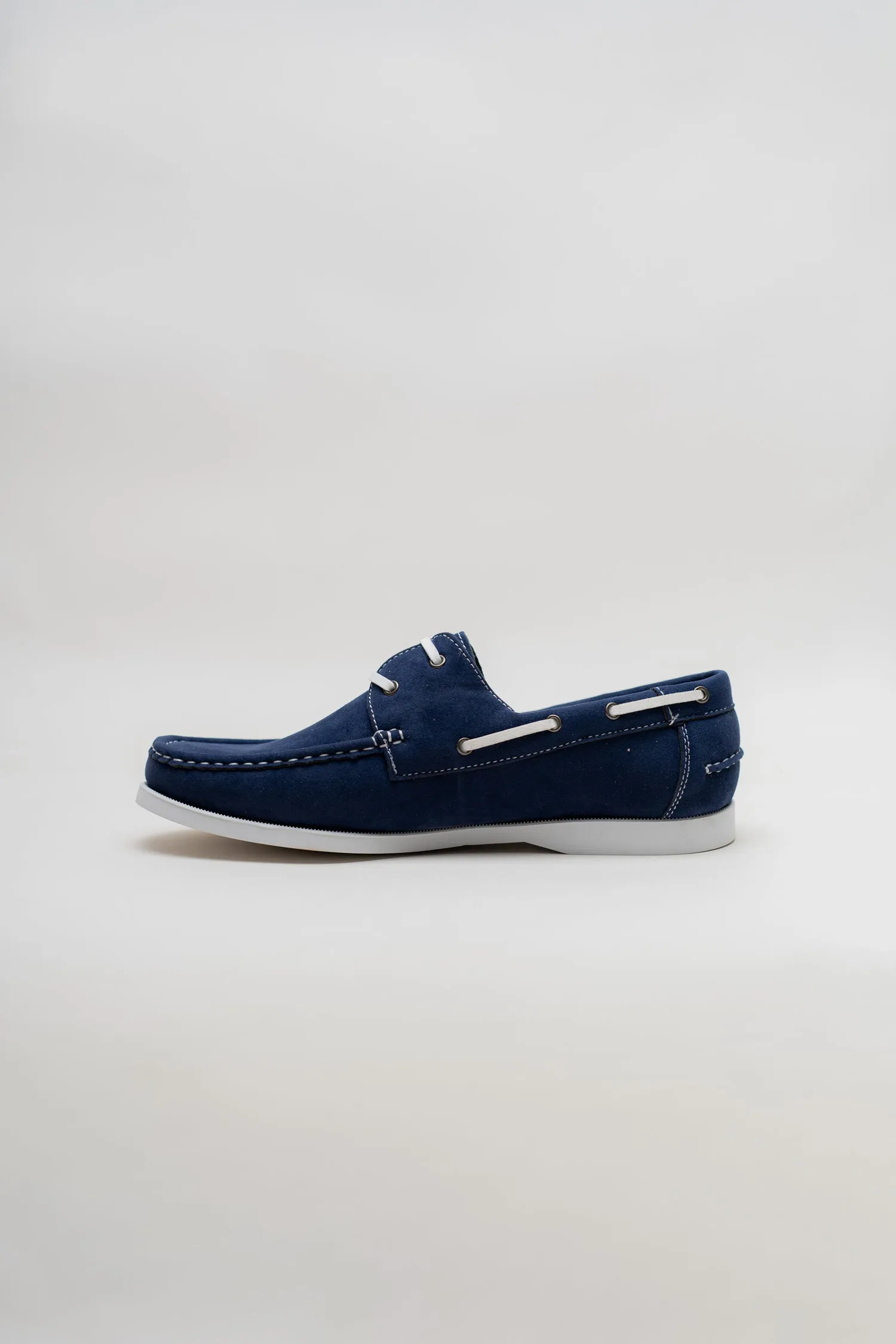 NAVY SUEDE LACED LOAFERS