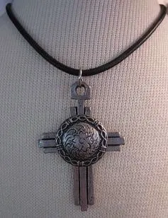 Necklace Pewter Cross With Concho