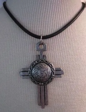 Necklace Pewter Cross With Concho
