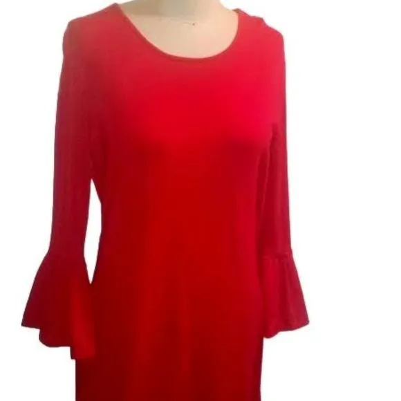 New York &amp; Company | Red Dress | Size L | Knitted Fabric &amp; Blends | Stretch Fit