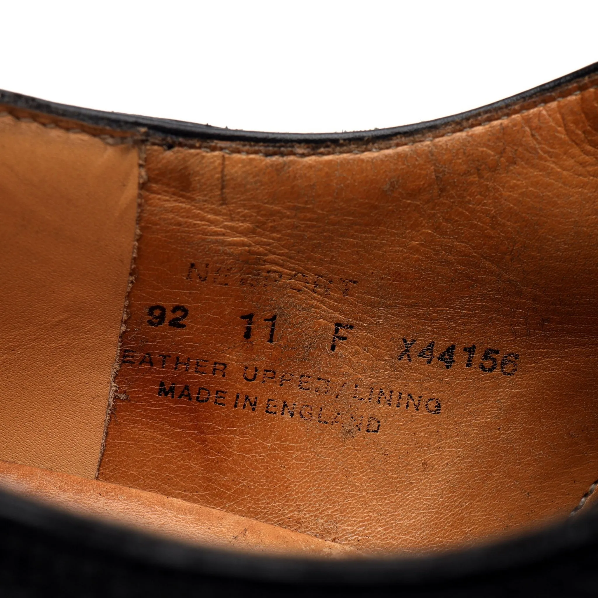'Newport' Black Leather Split Toe Derby UK 11 F