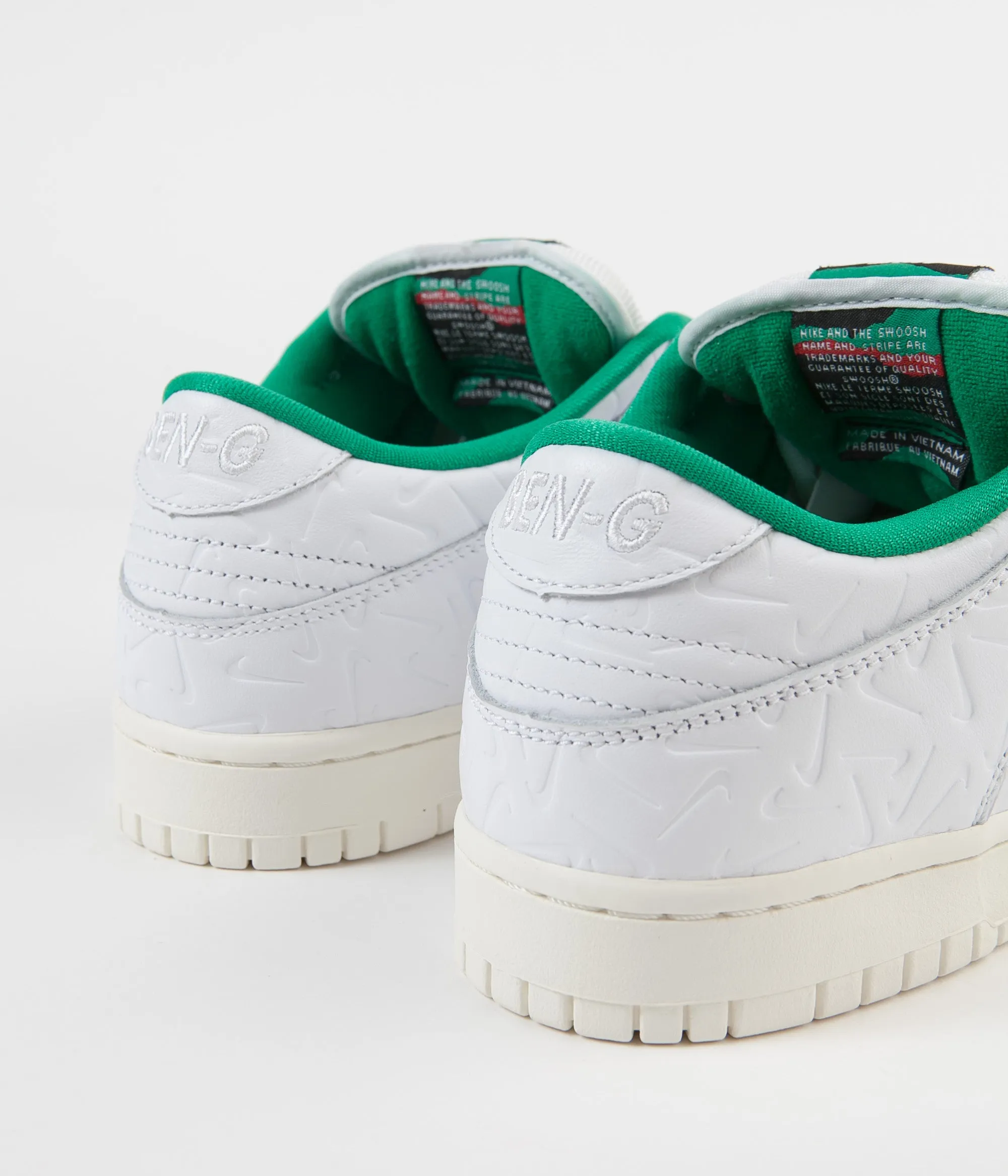Nike SB x Ben-G Dunk Low OG 2 Shoes - White / White - Lucid Green - Sail