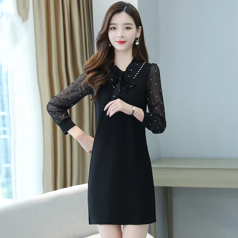 Noble Leopard Print Fake Two-piece Dress Temperament Mother Dress Skirt