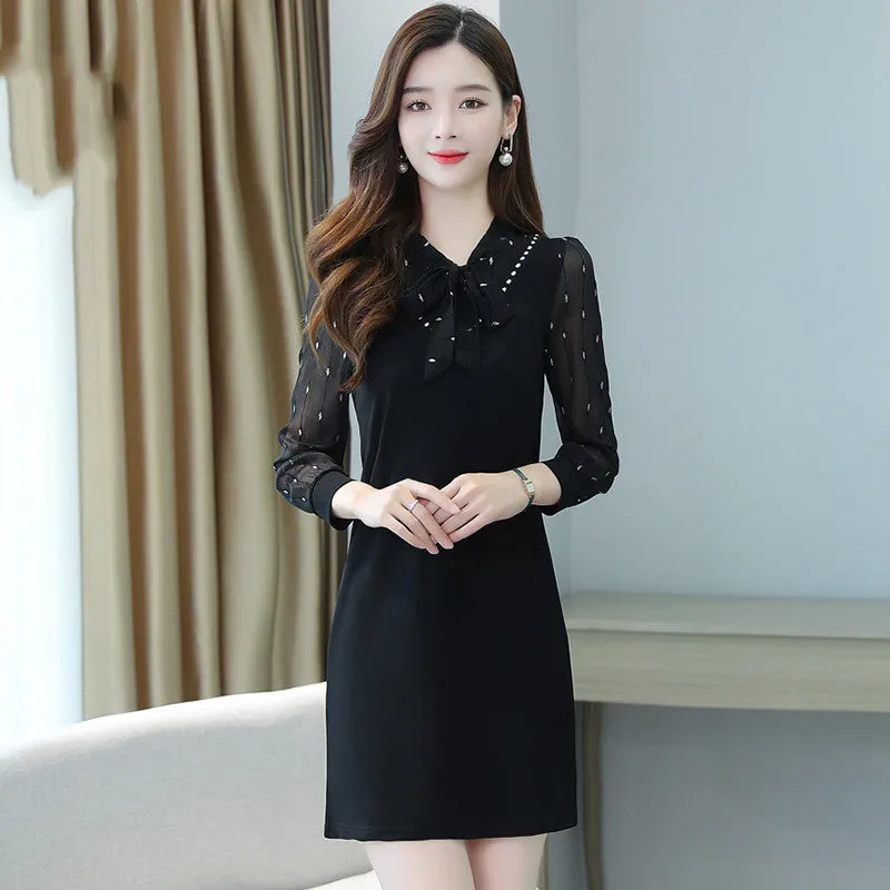 Noble Leopard Print Fake Two-piece Dress Temperament Mother Dress Skirt