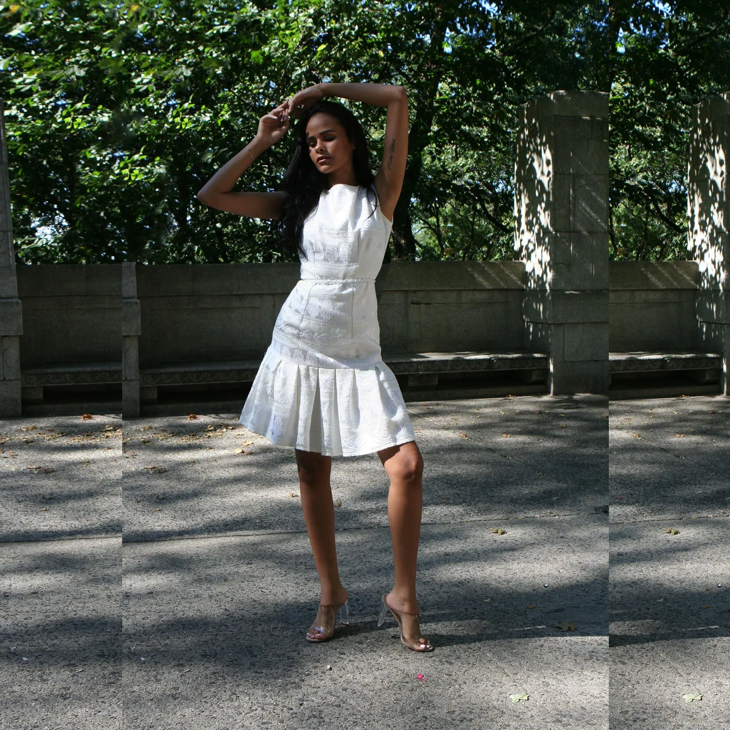 Noella Ivory Damask Dress