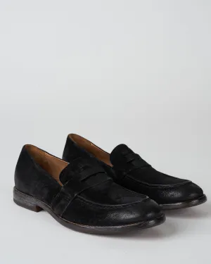 nottingham loafer - nero water suede/natural heel