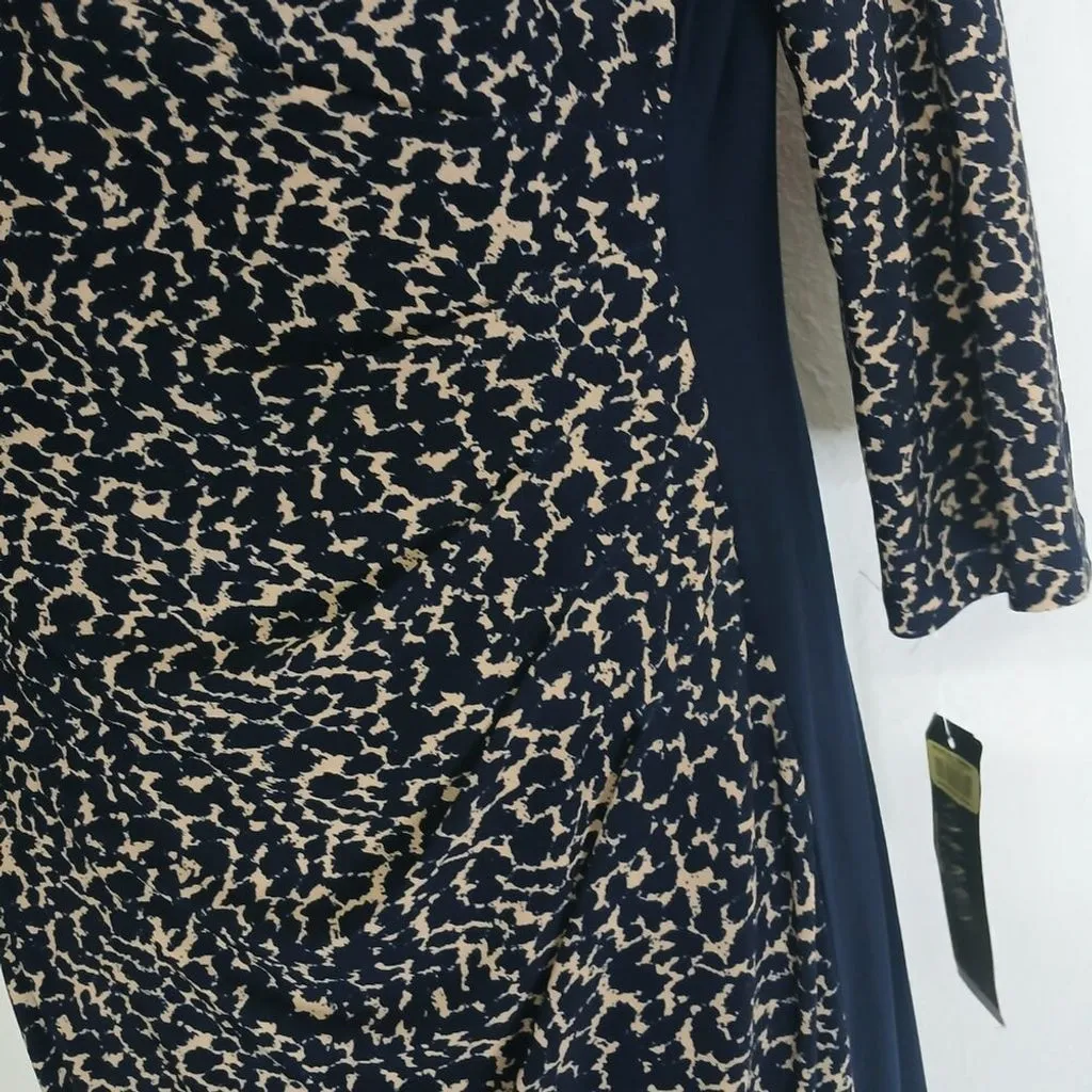 NWT Lauren by Ralph Lauren Midi Sheath Dress 3/4 sleeves - Size 12