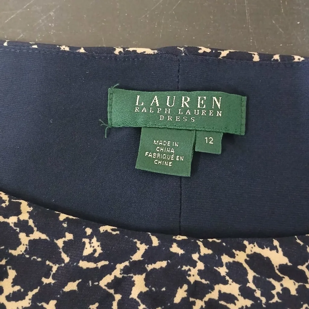 NWT Lauren by Ralph Lauren Midi Sheath Dress 3/4 sleeves - Size 12
