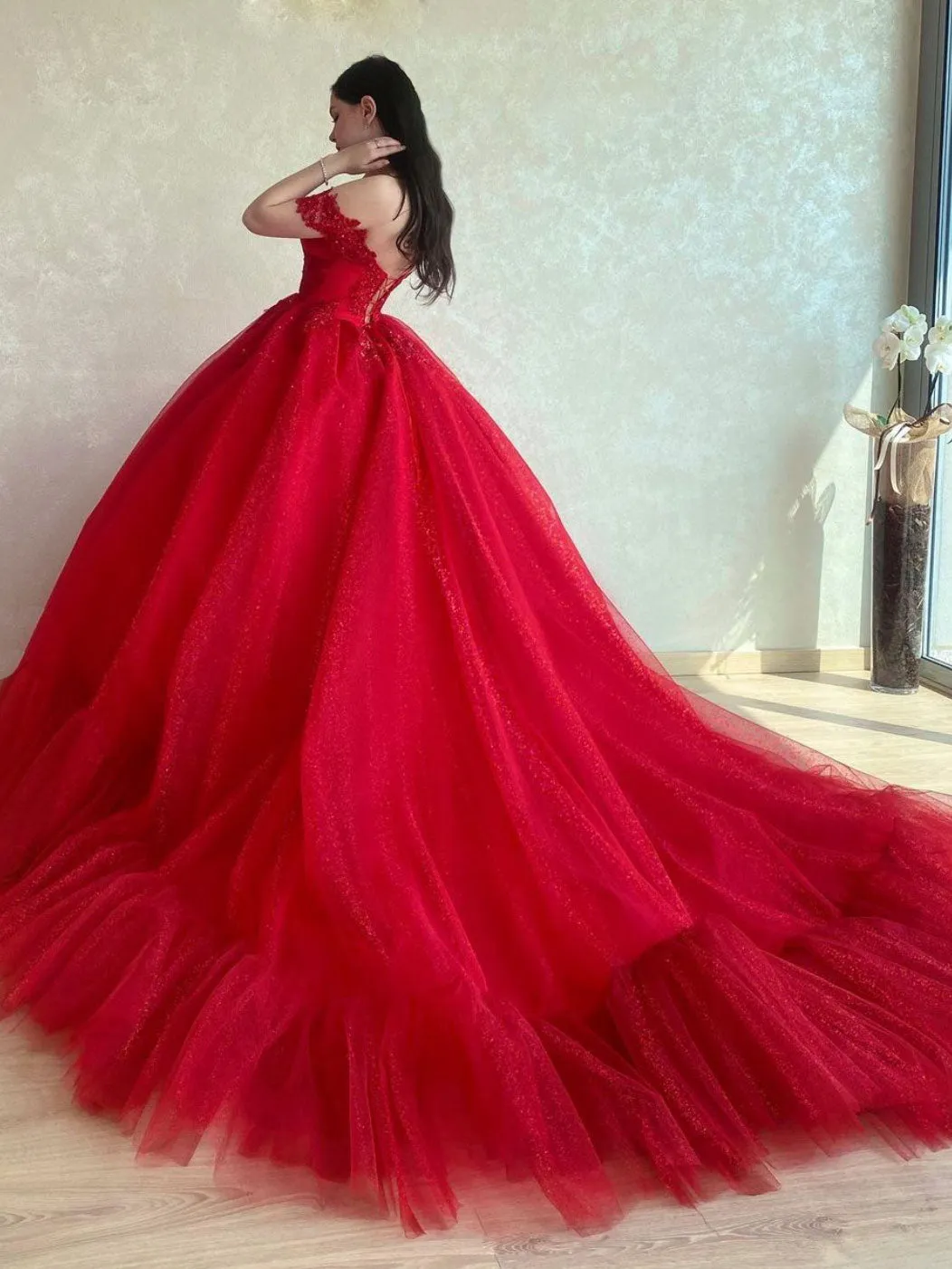 Off Shoulder Red Long Prom Dress, Sweetheart Neck Long Formal Gown