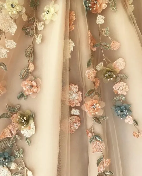 One Shoulder Sweetheart Tulle 3D FLower Prom Formal Dress With Split  PG947
