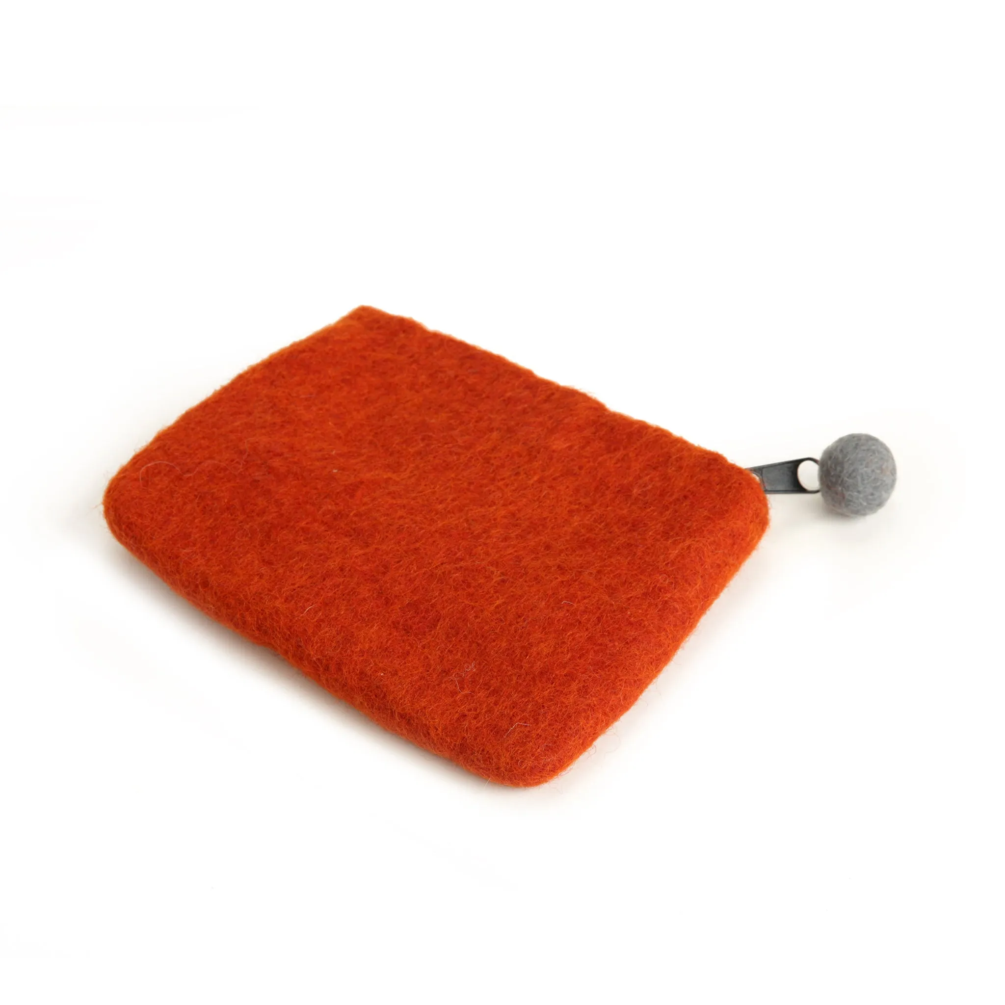 Orange Felt Pouch with Tree design