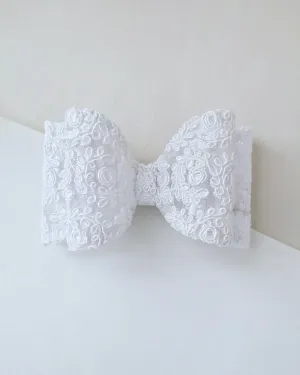 Oversized Crochet Lace Wedding Hair Bow