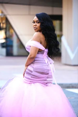 Oyemwen Business in front, Party in the back mermaid tulle dress