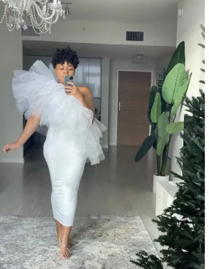 Oyemwen Turn Heads One Shoulder Tutu Dress (Custom Colors Available)