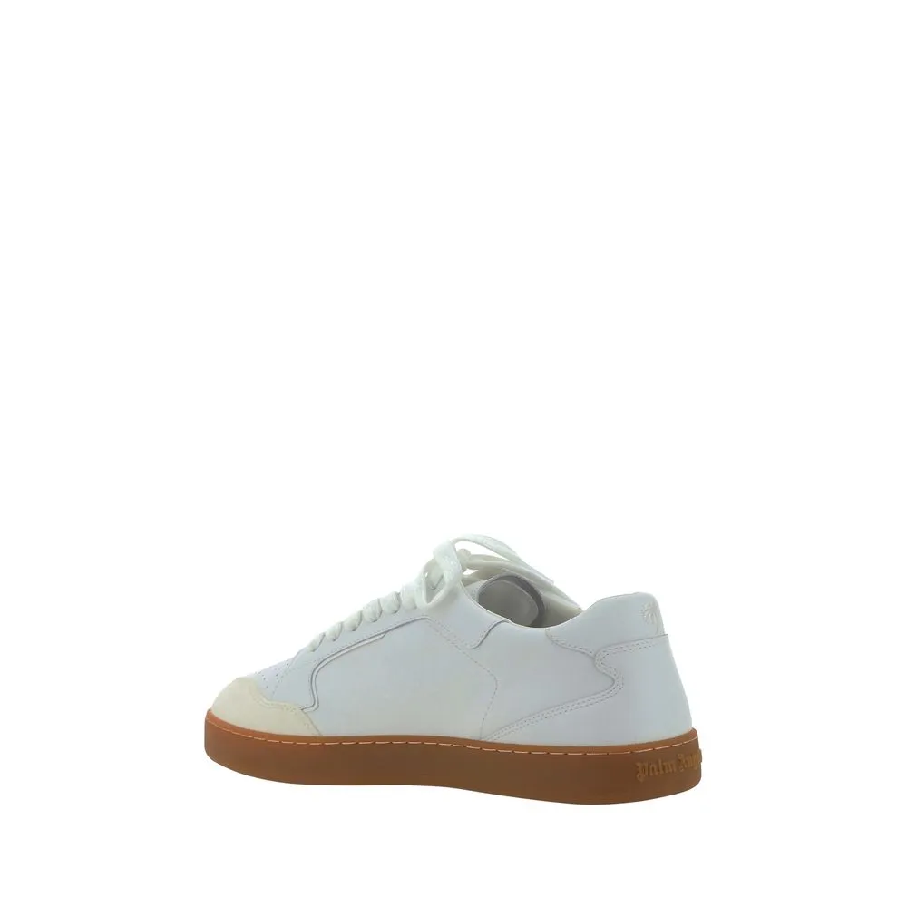 Palm Angels Men White Sneakers Leather Lace Up Embossed Logo Trainer Shoes EU 40