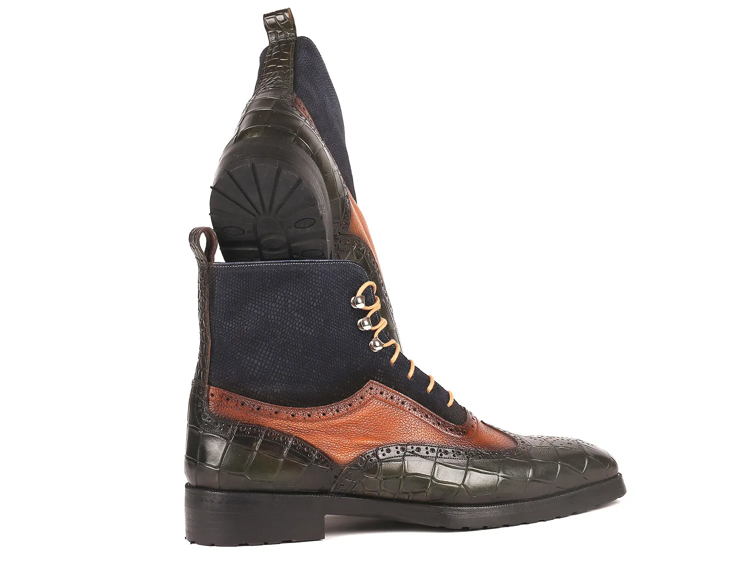 Paul Parkman Three-Tone Wingtip Boots - Rubber Sole