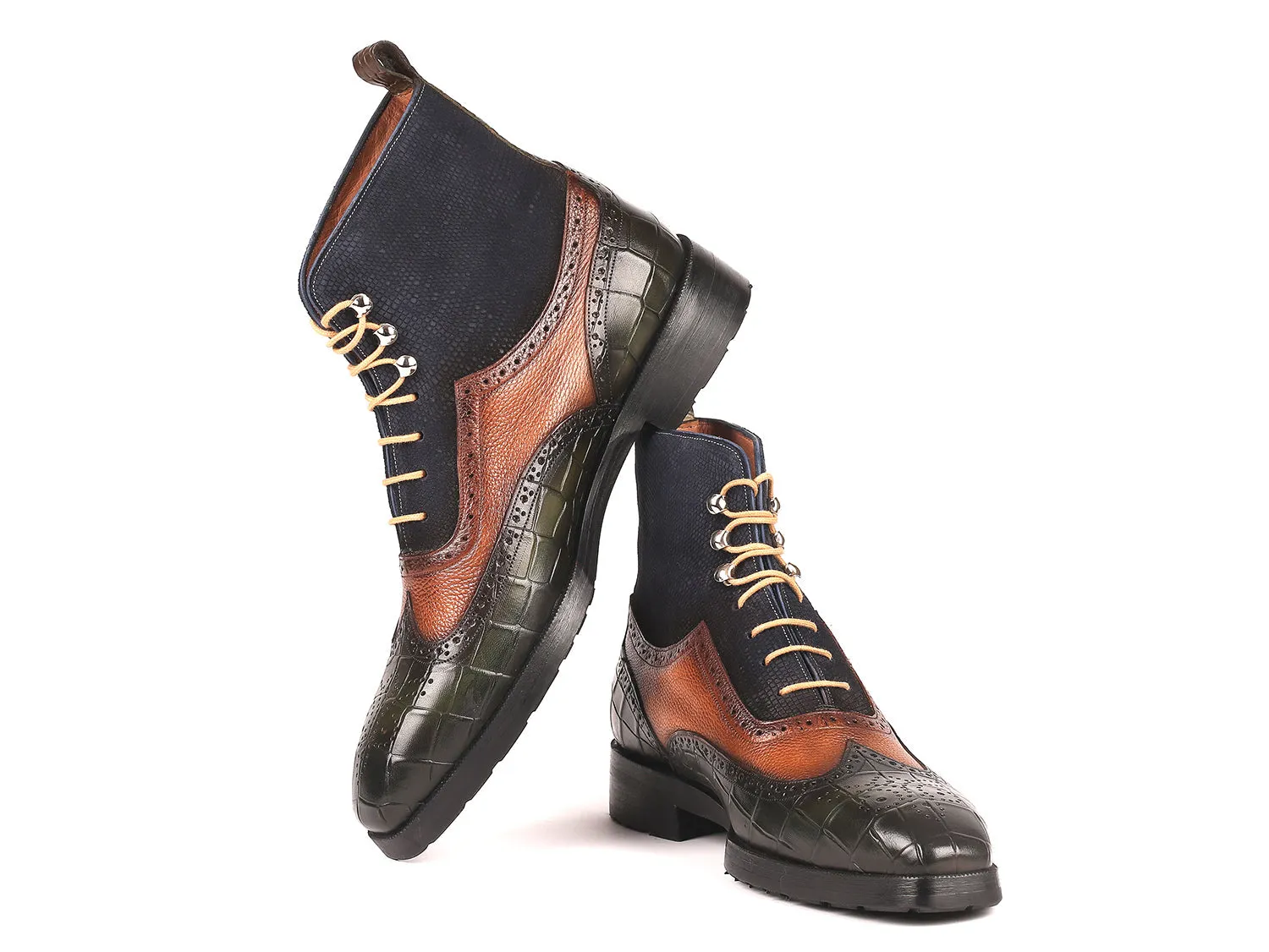 Paul Parkman Three-Tone Wingtip Boots - Rubber Sole