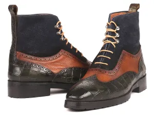 Paul Parkman Three-Tone Wingtip Boots - Rubber Sole